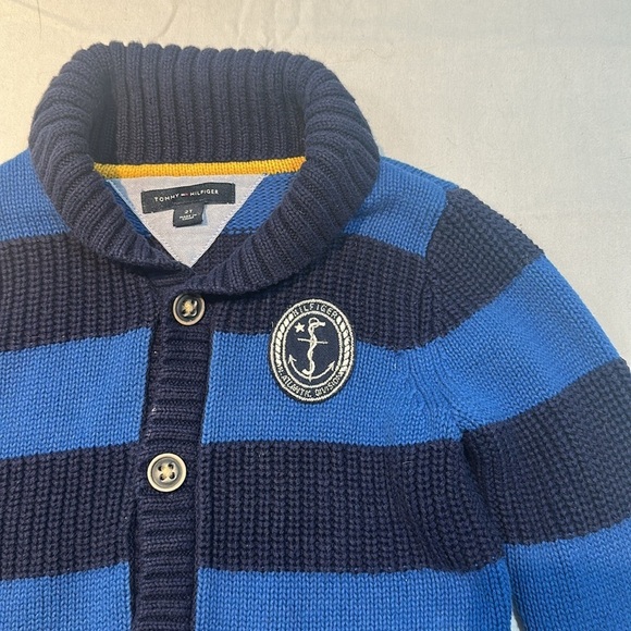 Tommy Hilfiger Blue and Navy Striped Sweater/cardigan - Picture 3 of 4